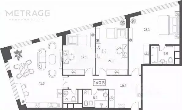 4-к кв. Москва Мытная ул., 40к1 (140.5 м) - Фото 1