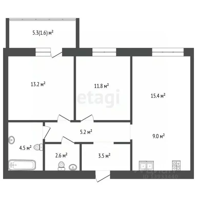 2-к кв. Тюменская область, Тюмень ул. Фармана Салманова, 16 (63.7 м) - Фото 1