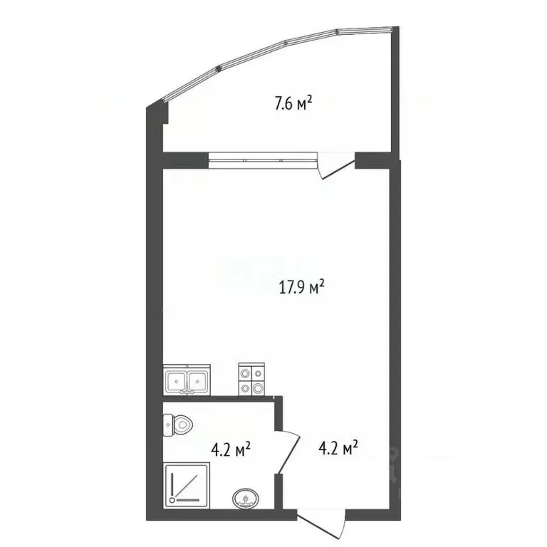 Студия Краснодарский край, Анапа Пионерский просп., 274Б (33.4 м) - Фото 2