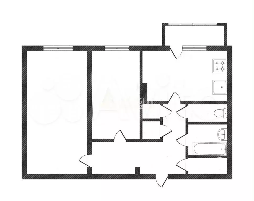 2-к. квартира, 54,6 м, 2/9 эт. - Фото 0