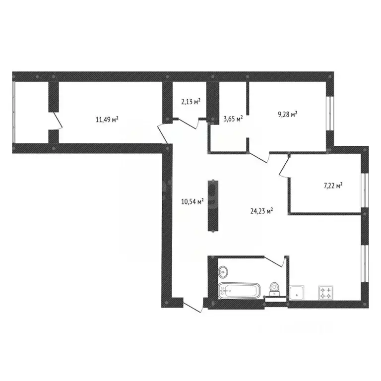 3-к кв. Башкортостан, Уфа ул. Булата Имашева, 3 (72.8 м) - Фото 1