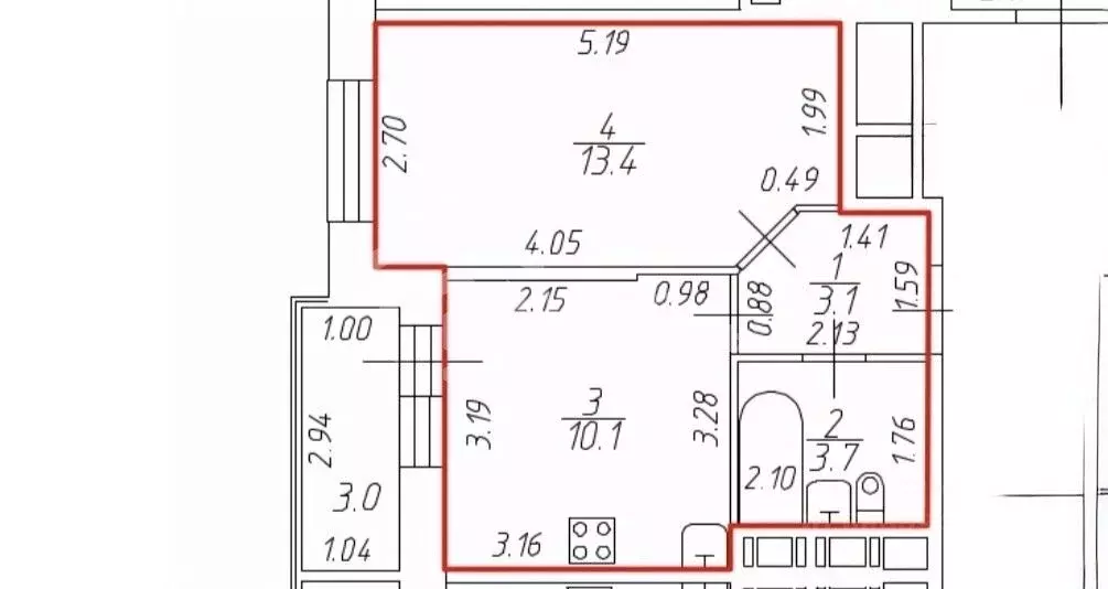 1-к кв. Санкт-Петербург, Санкт-Петербург, Колпино дор. Балканская, ... - Фото 2