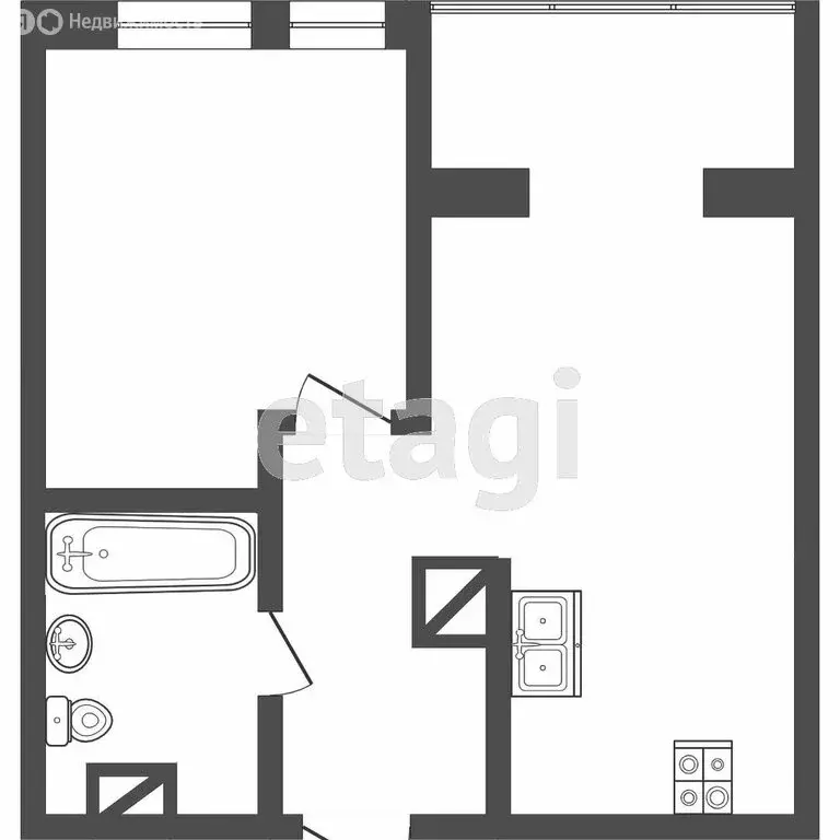 1-комнатная квартира: Тюмень, улица Первооткрывателей, 10 (40 м) - Фото 1