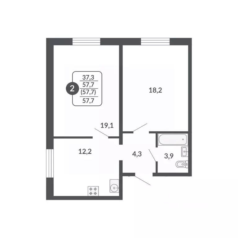 2-к кв. Кировская область, Киров  (57.7 м) - Фото 0