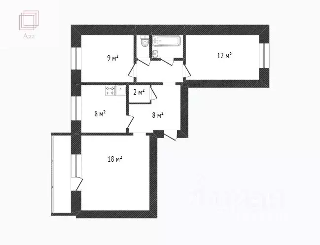 3-к кв. Алтайский край, Барнаул ул. Энтузиастов, 28 (62.0 м) - Фото 0