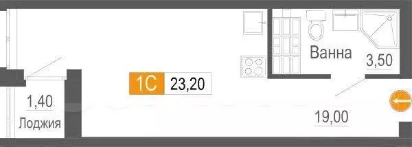 Продаётся квартира-студия, 23.2 м - Фото 1