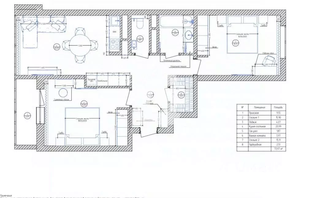 2-к кв. Краснодарский край, Краснодар Стахановская ул., 1/5к3 (74.0 м) - Фото 1