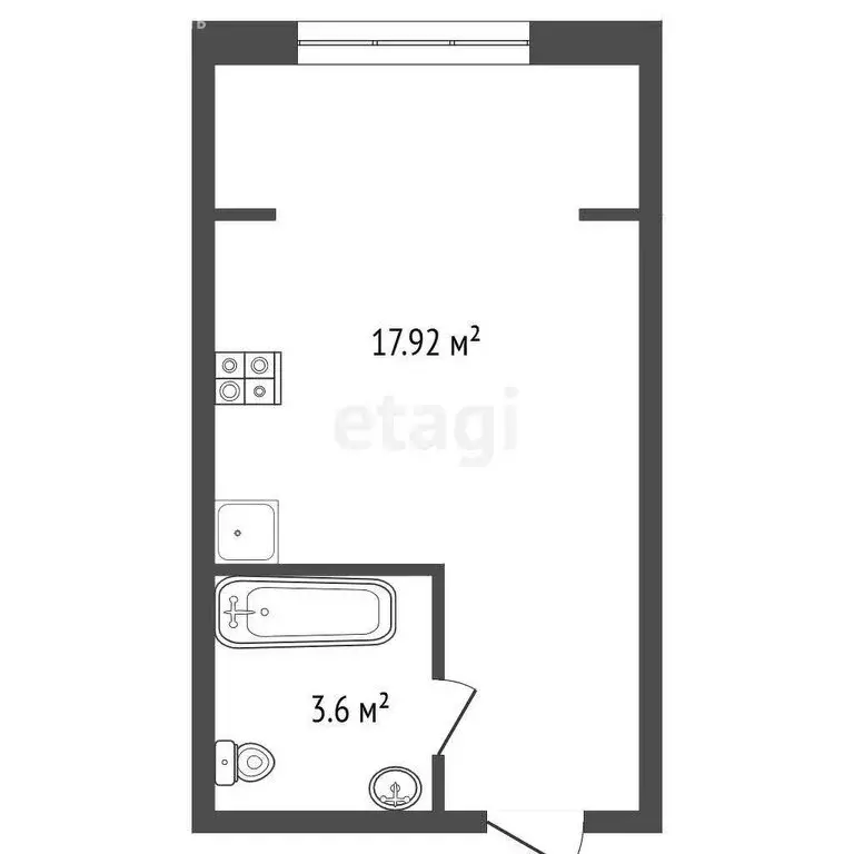 Квартира-студия: Ялуторовск, улица Свободы, 240 (21.52 м) - Фото 1
