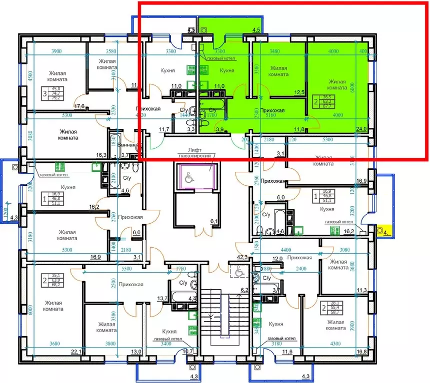 2-к кв. Ставропольский край, Ессентуки ул. Маяковского, 19А (69.5 м) - Фото 2