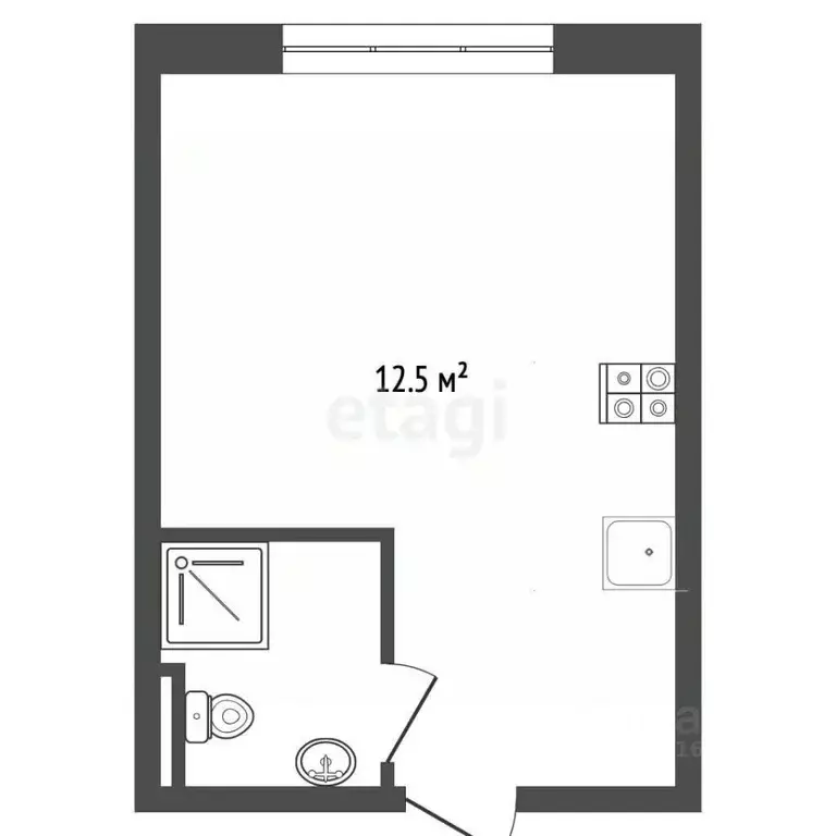 Студия Калининградская область, Калининград ул. Горького, 12 (12.6 м) - Фото 1