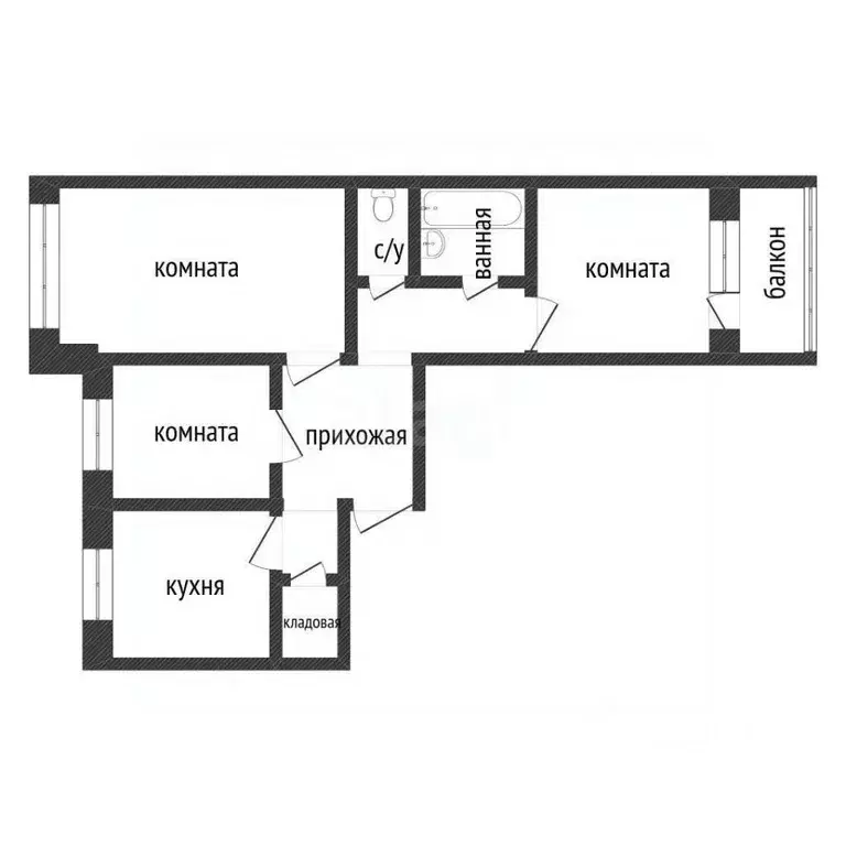 3-к кв. Курганская область, Курган ул. Криволапова, 10 (64.0 м) - Фото 2