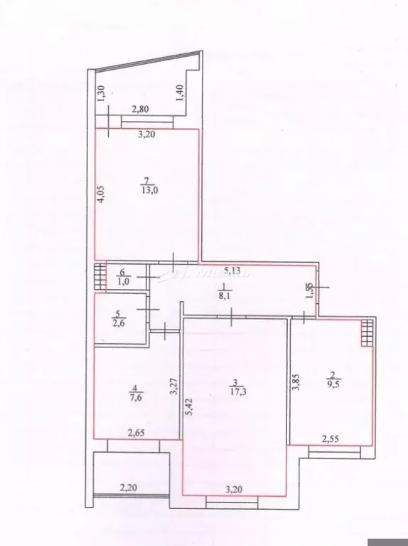 3-к кв. Крым, Симферополь ул. 60 лет Октября, 25 (59.1 м) - Фото 2