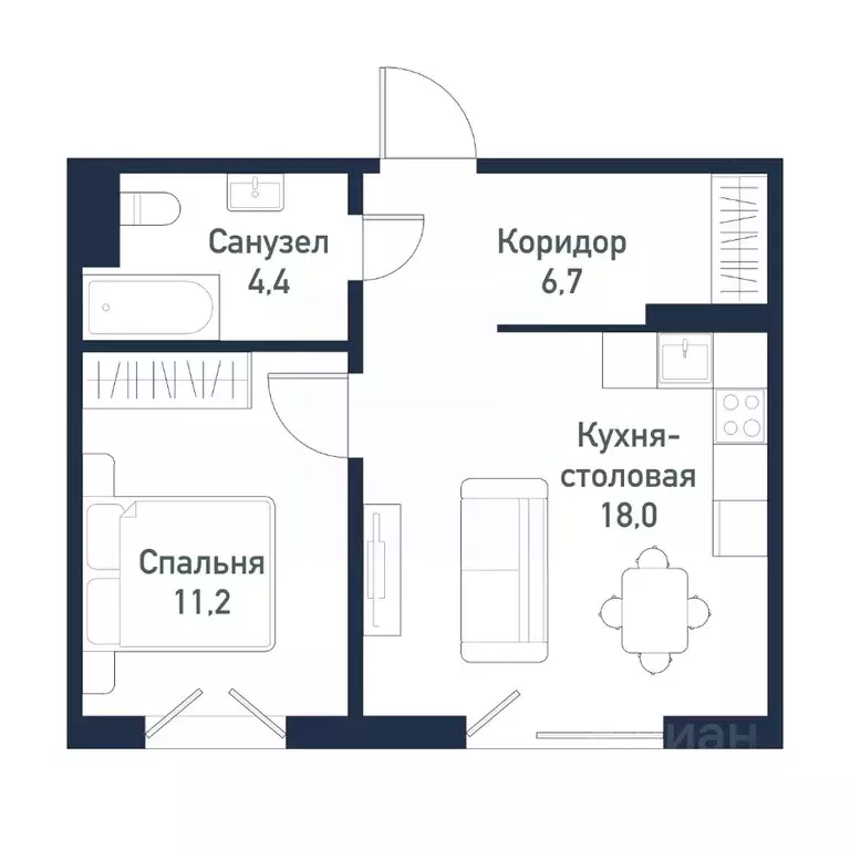 1-к кв. Челябинская область, Челябинский городской округ, пос. ... - Фото 1