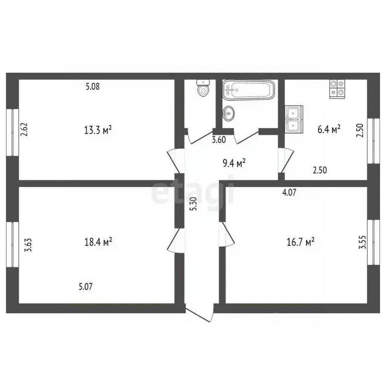 3-к кв. Московская область, Голицыно Одинцовский городской округ, ... - Фото 1