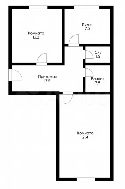 2-к. квартира, 59,2 м, 5/5 эт. - Фото 0