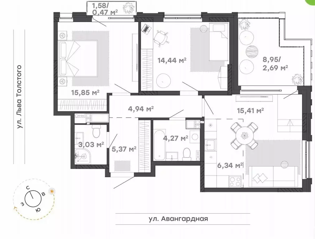 3-к кв. Удмуртия, Ижевск ул. Шишкина, 28 (80.0 м) - Фото 0