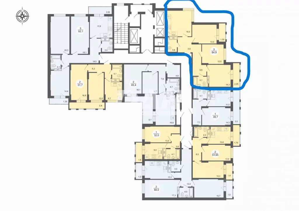 3-к кв. Челябинская область, Челябинск Университетская Набережная ул., ... - Фото 2