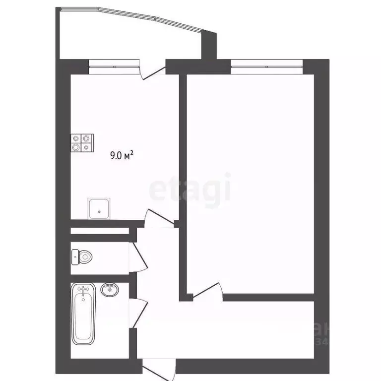 1-к кв. Тюменская область, Тюмень Антипино мкр, ул. Беловежская, 7 ... - Фото 1