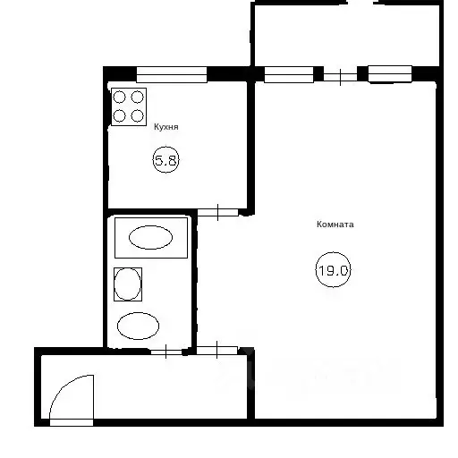 1-к кв. Хакасия, Черногорск ул. Генерала Тихонова, 25 (30.5 м) - Фото 2