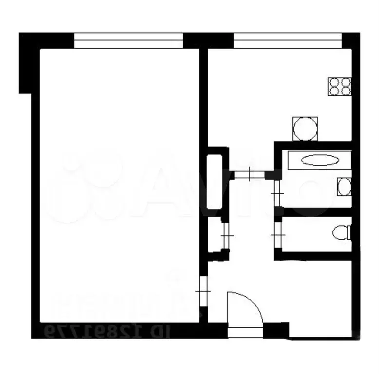 1-к. квартира, 32,4 м, 5/12 эт. - Фото 0