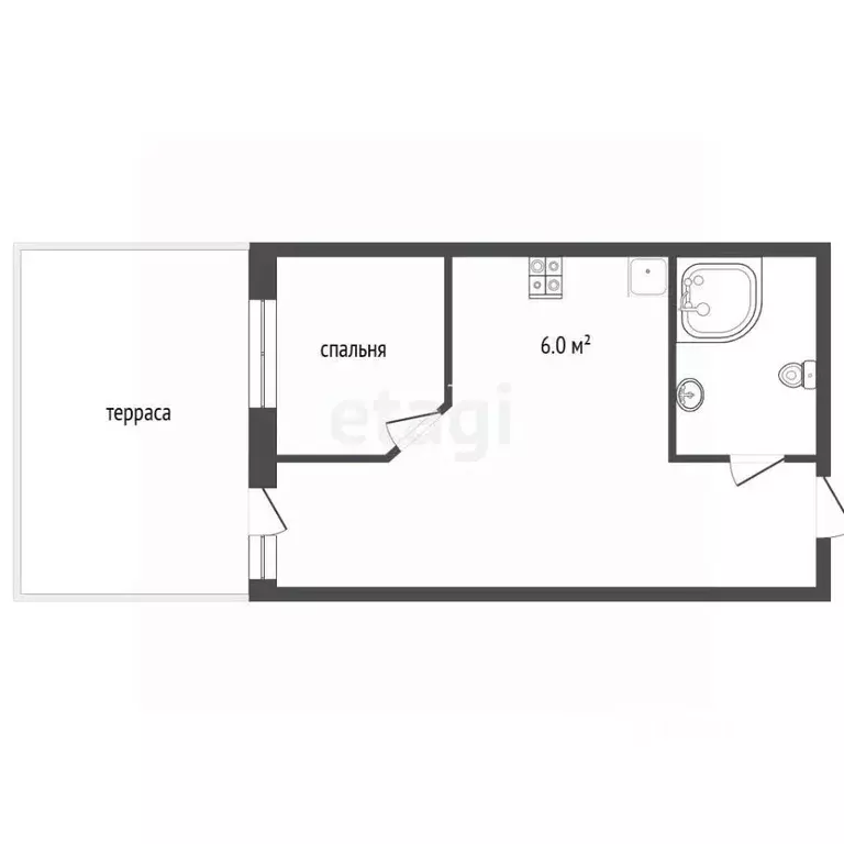 Студия Московская область, Красногорск ул. Авангардная, 3 (31.0 м) - Фото 2