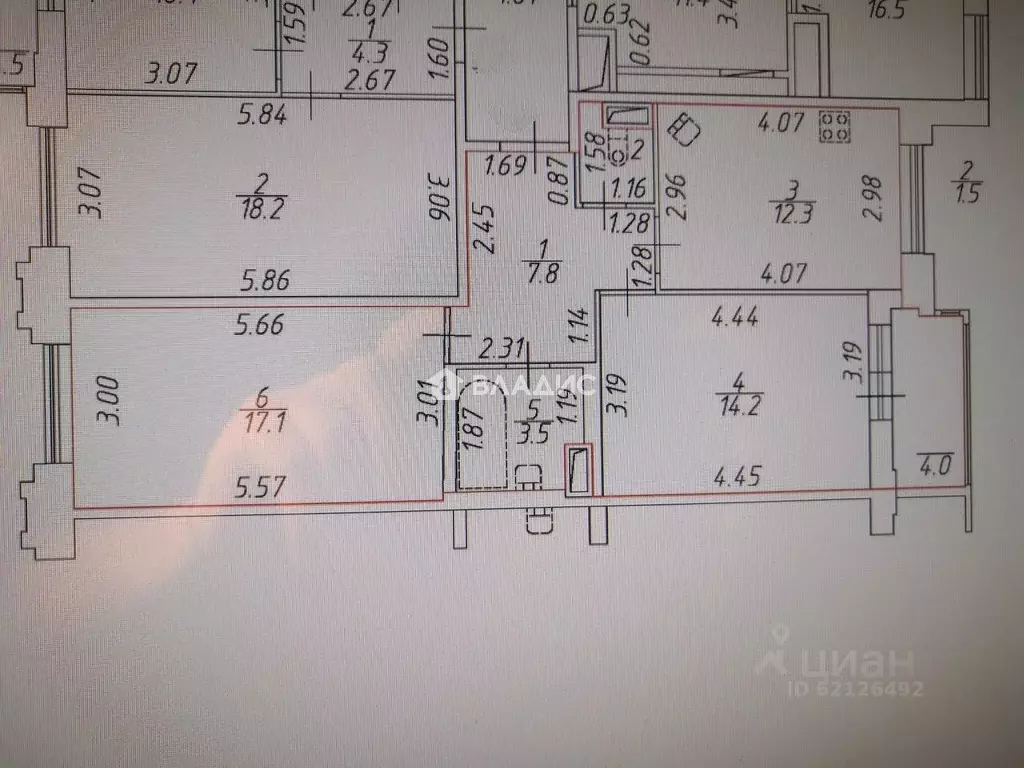 2-к кв. Санкт-Петербург ул. Александра Матросова, 8к1 (56.4 м) - Фото 2