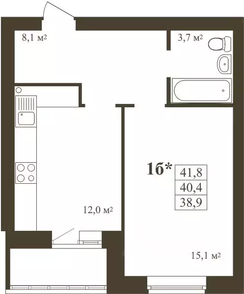 1-к кв. Тамбовская область, Тамбов Телецентр мкр,  (41.8 м) - Фото 0
