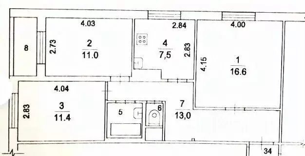3-к кв. Московская область, Видное Строительная ул., 31 (62.8 м) - Фото 2
