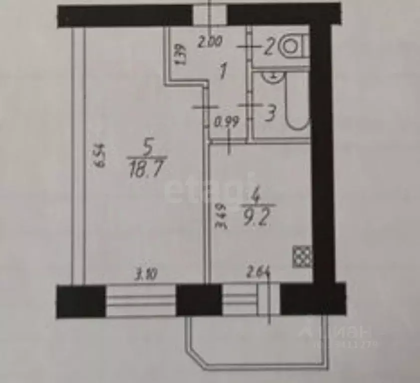 1-к кв. Белгородская область, Белгород ул. Губкина, 38а (36.5 м) - Фото 1