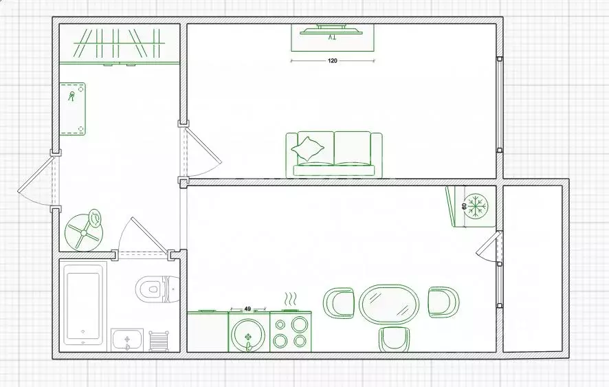1-к кв. Омская область, Омск ул. Звездова, 127 (36.7 м) - Фото 2