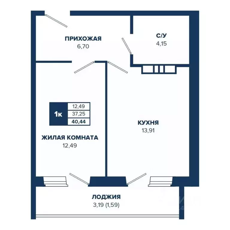 1-к кв. Новосибирская область, Новосибирск Знаменский кв-л,  (40.44 м) - Фото 0