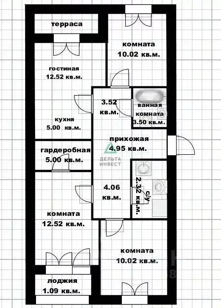 3-к кв. Башкортостан, Уфа ул. Даяна Мурзина, 9 (75.61 м) - Фото 2