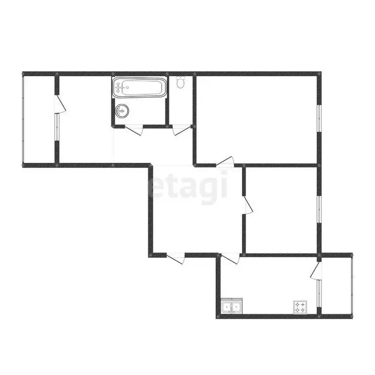 3-комнатная квартира: посёлок Раслово, Лесная улица, 9 (65.9 м) - Фото 1