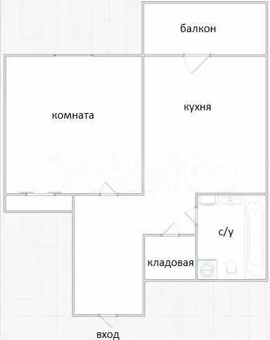 1-к. квартира, 32,6 м, 7/17 эт. - Фото 0