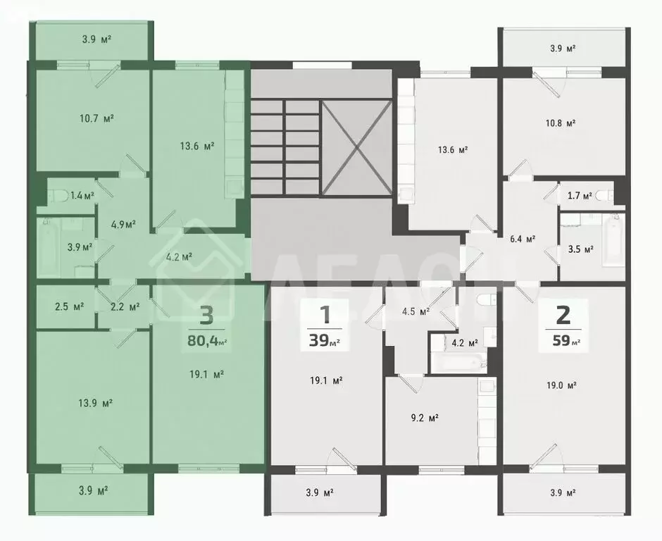 3-комнатная квартира: Омск, микрорайон Заозёрный, улица Сергея ... - Фото 2