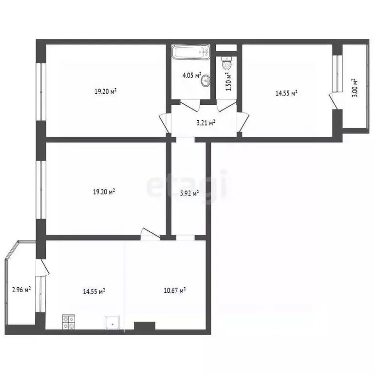 3-к кв. Тюменская область, Тюмень ул. Федюнинского, 62к1 (99.8 м) - Фото 1