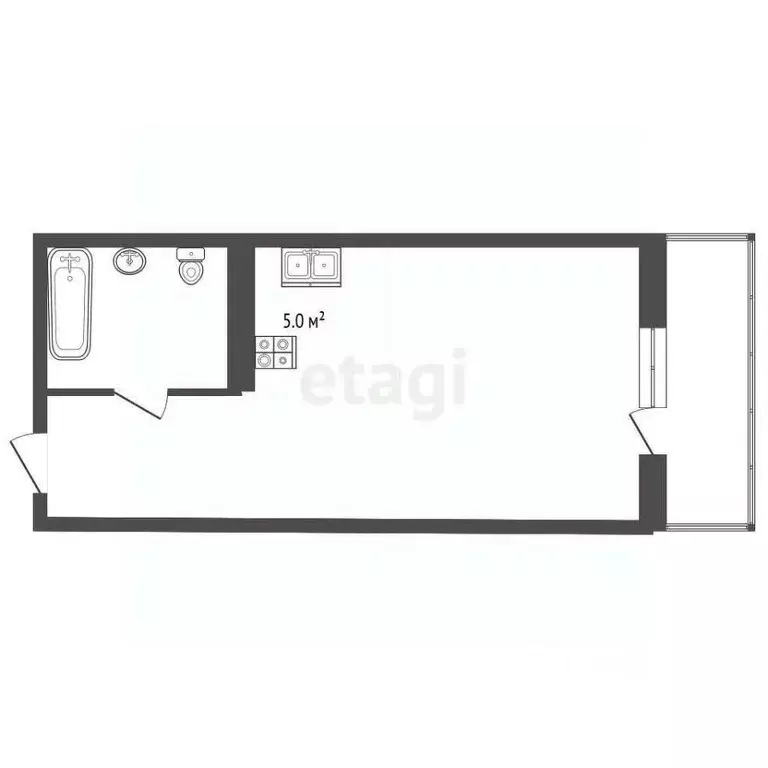 Студия Ростовская область, Ростов-на-Дону ул. Назарько, 4 (27.9 м) - Фото 2