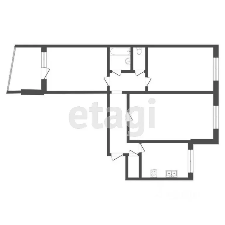 3-к кв. Тюменская область, Тюмень ул. Пермякова, 56А (63.5 м) - Фото 1