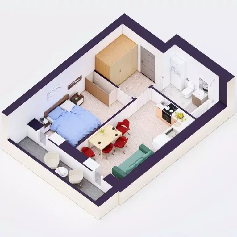 2-к кв. Башкортостан, Уфа Кавказская ул., 24 (40.74 м) - Фото 2