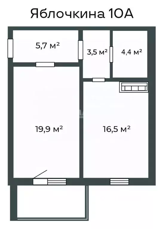 1-к кв. Челябинская область, Челябинск ул. Яблочкина, 10А (50.2 м) - Фото 1