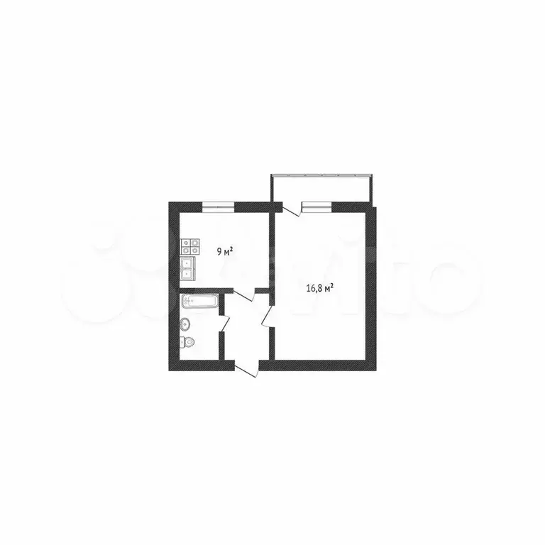 1-к. квартира, 32,4 м, 3/10 эт. - Фото 0