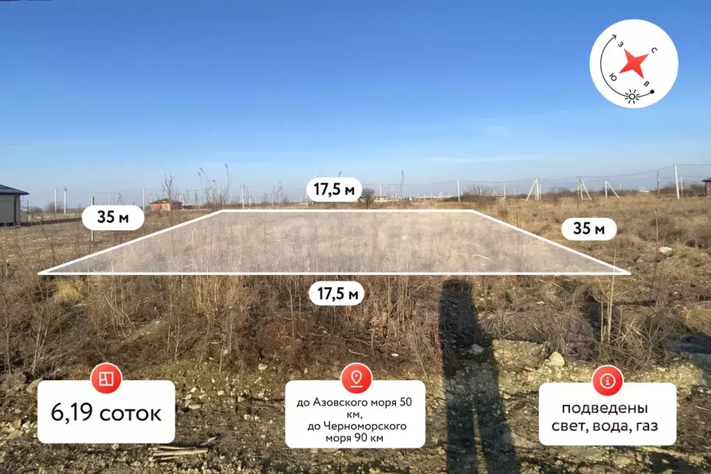 Участок в Краснодарский край, Славянск-на-Кубани  (6.19 сот.) - Фото 1