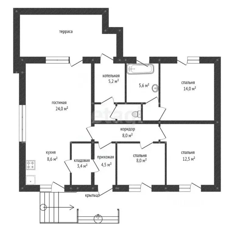 Дом в Башкортостан, Уфа городской округ, с. Нагаево  (105 м) - Фото 1