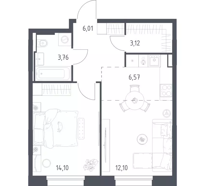 1-комнатная квартира: посёлок городского типа Заречье, ЖК Заречье ... - Фото 1