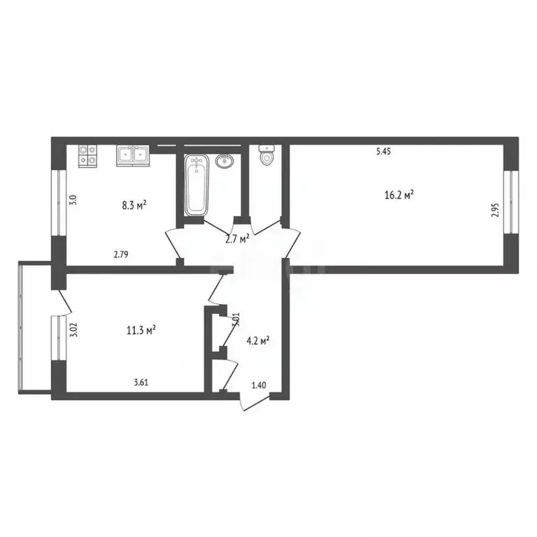 2-к кв. Архангельская область, Архангельск Соломбала исторический ... - Фото 1