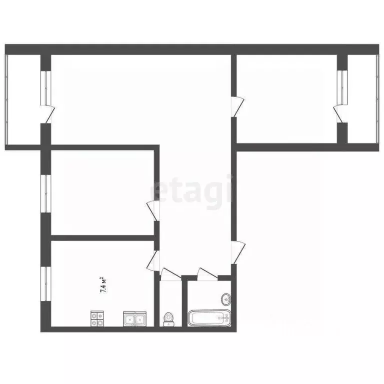 3-к кв. Московская область, Воскресенск Новлянский мкр, ул. ... - Фото 2