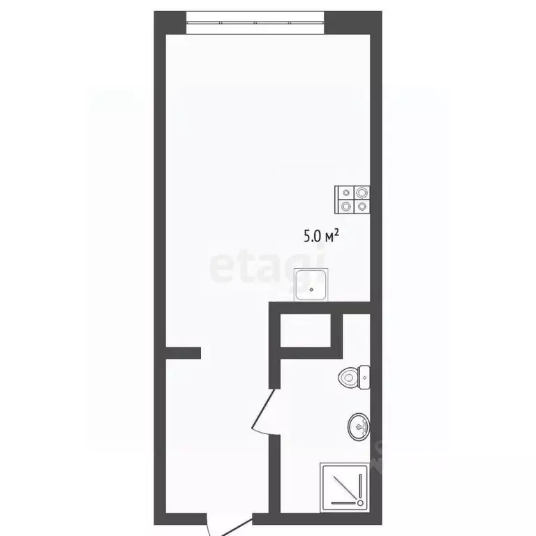 Студия Тюменская область, Тюмень ул. Андрея Кореневского, 11 (22.3 м) - Фото 2