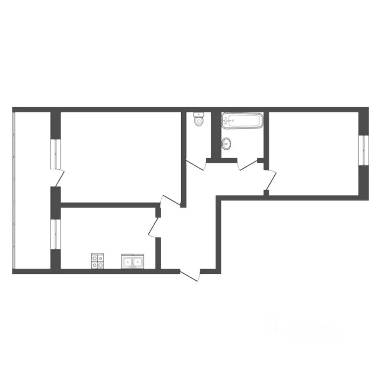 2-к кв. Тюменская область, Тюмень ул. Линейная, 7 (67.0 м) - Фото 2