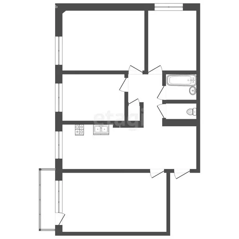 4-комнатная квартира: Якутск, улица Петровского, 27/1 (71.7 м) - Фото 1