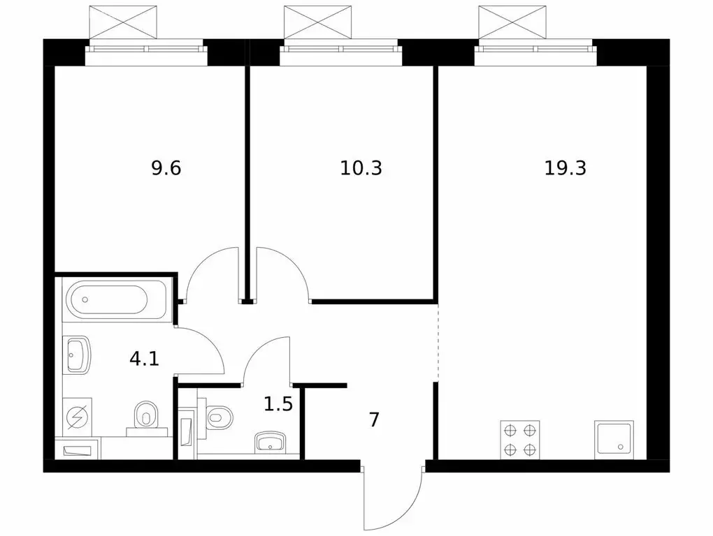 2-комнатная квартира: Котельники, микрорайон Парковый (51.8 м) - Фото 1
